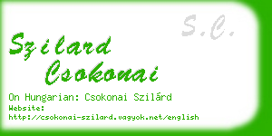 szilard csokonai business card